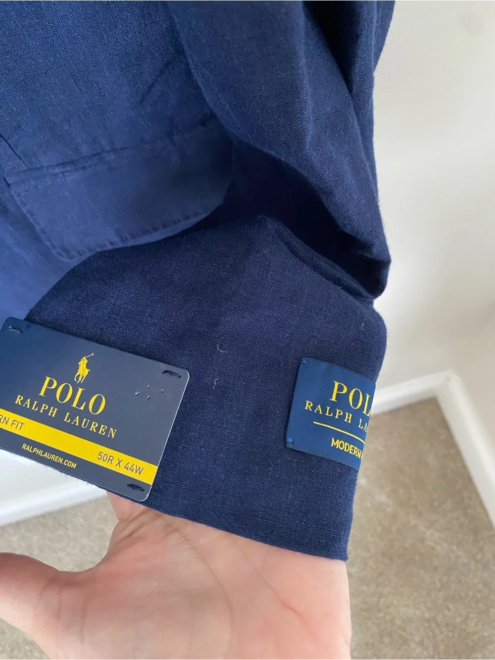 NEW Polo by Ralph Lauren 100% Linen Navy Blue Two-Button Men's Blazer
